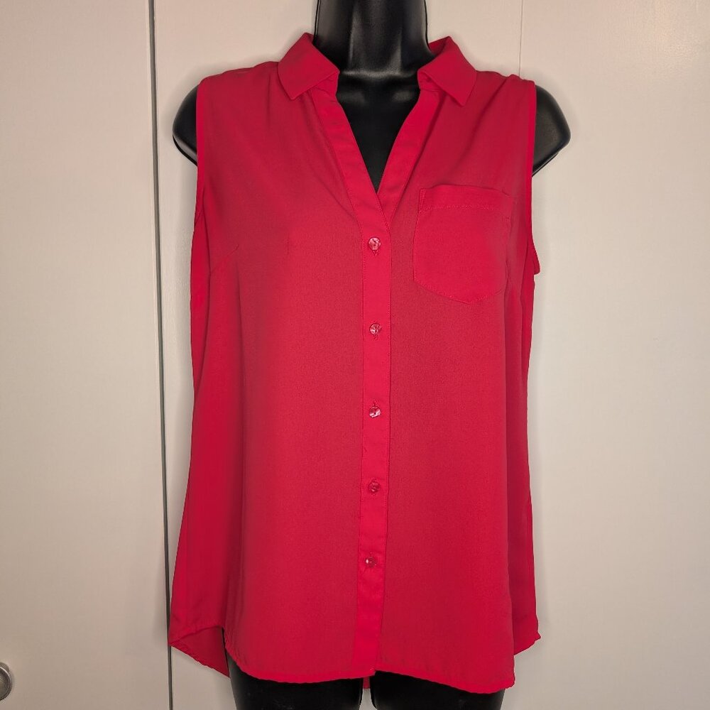 The Limited Blouse Top High N Low Hem Fuchsia Excellent Condition
